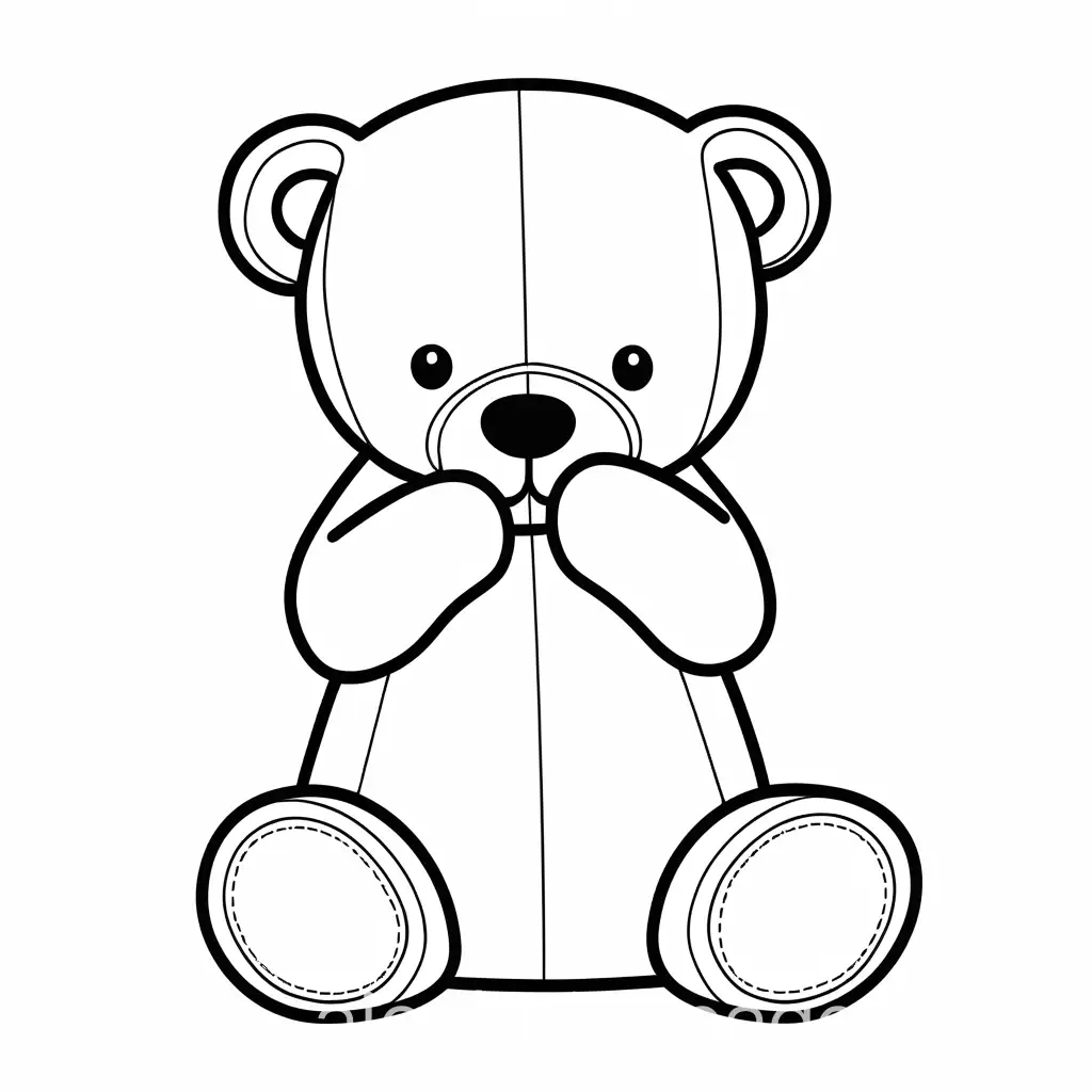 Line-Art-Coloring-Page-of-Headless-Teddy-Bear-on-White-Background