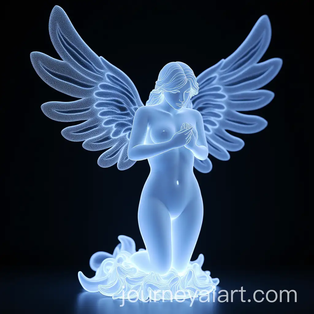 Photorealistic-GlassBlown-Angel-with-Neon-Wings