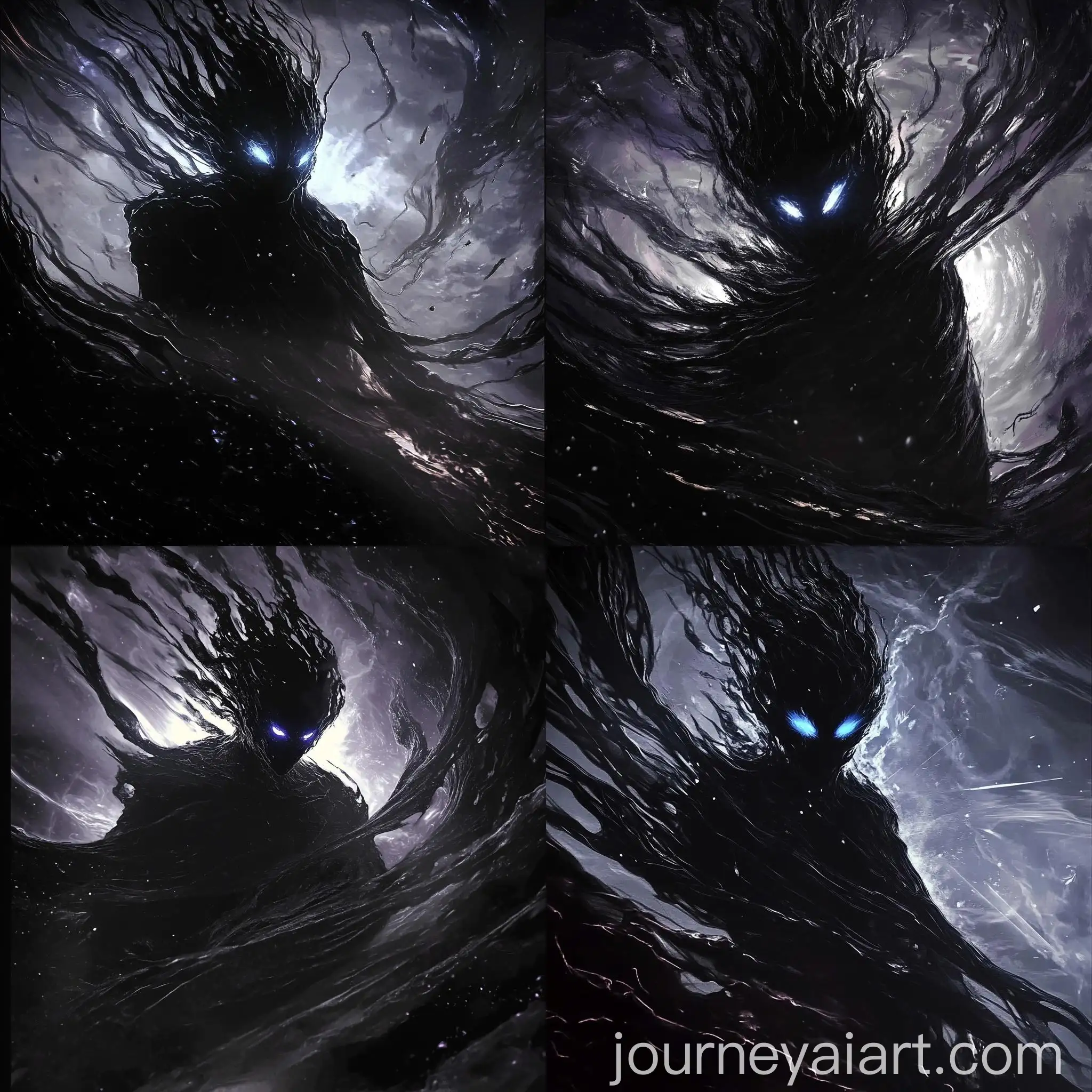 Ethereal-Figure-in-Cosmic-Void-with-Swirling-Shadows-and-Blue-Glow