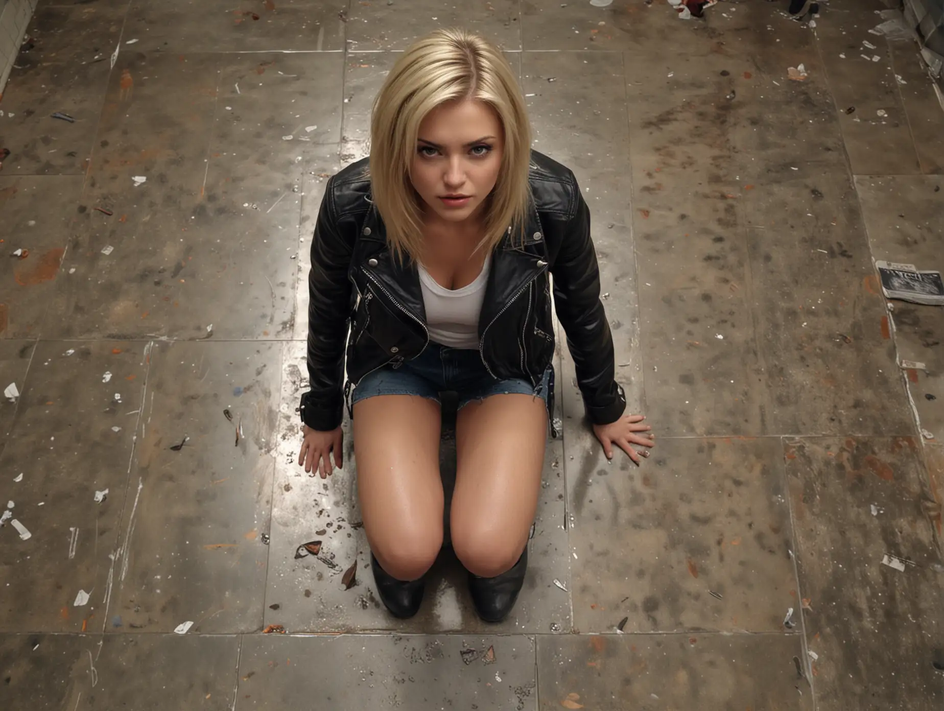 Woman-with-Long-Blonde-Hair-Kneeling-in-a-Leather-Jacket-on-a-Filthy-Floor-Captured-in-UltraRealistic-64K-UHD