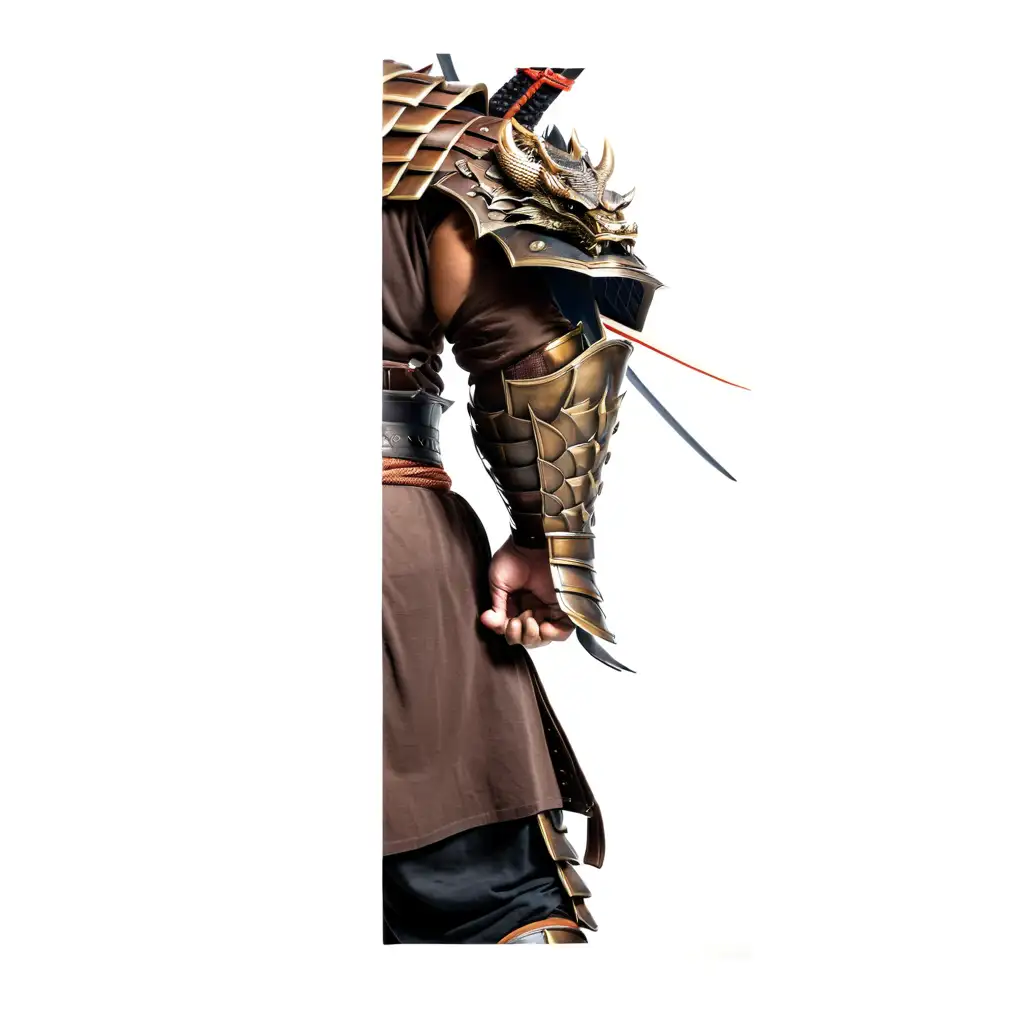 Strong Samurai Warrior in DragonHeaded Armor