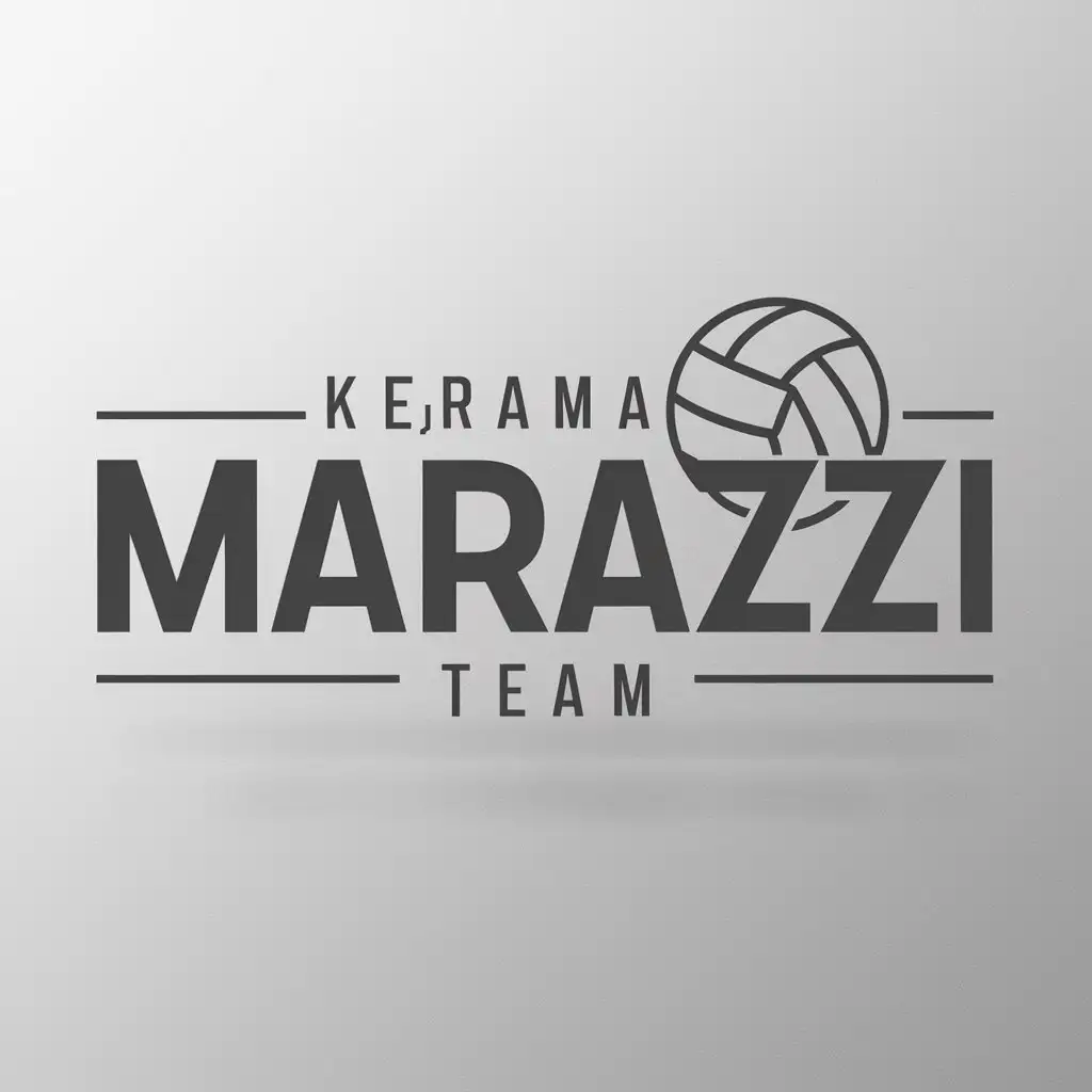 a logo design,with the text "KERAMA MARAZZI team", main symbol:Volleyball,Moderate,be used in Volleyball industry,clear background