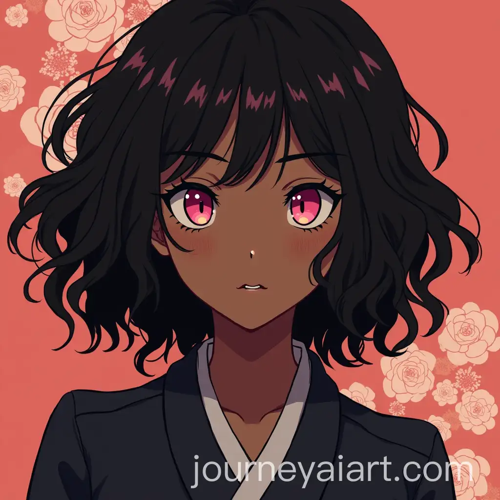 Beautiful-Dark-BrownSkinned-Girl-with-Wavy-Black-Hair-and-Doe-Pink-Eyes-in-Jujutsu-Kaisen-Art-Style