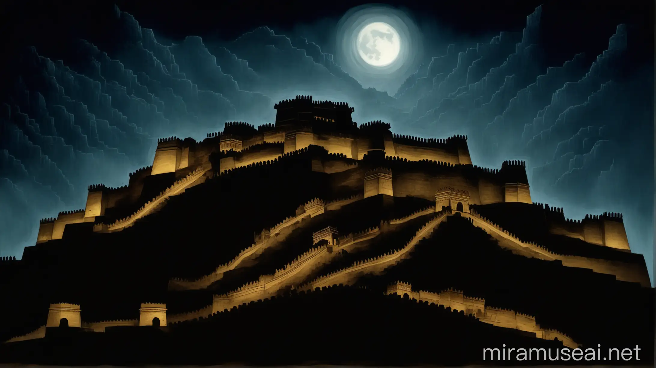 Moonlit Kumbhalgarh Fort with Dancers Spirit