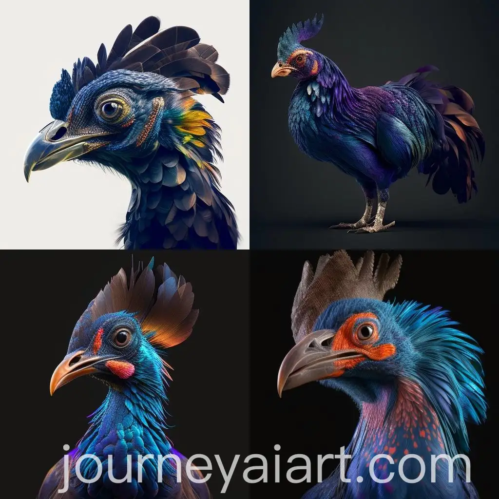 Fantasy-Hybrid-Bird-Chicken-with-Cassowary-Body