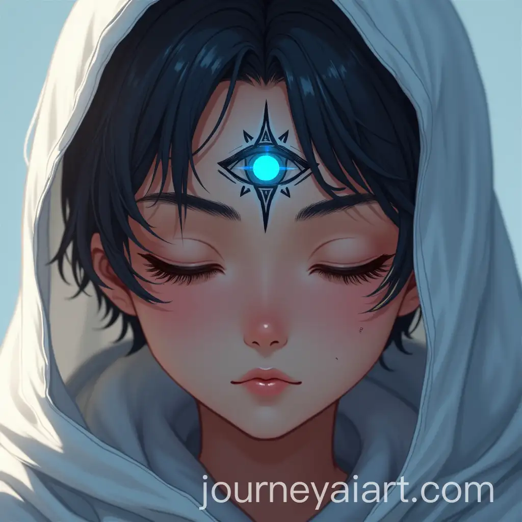 Portrait-of-a-Young-Adult-Boy-with-Ethereal-Eye-Tattoo-and-Veil