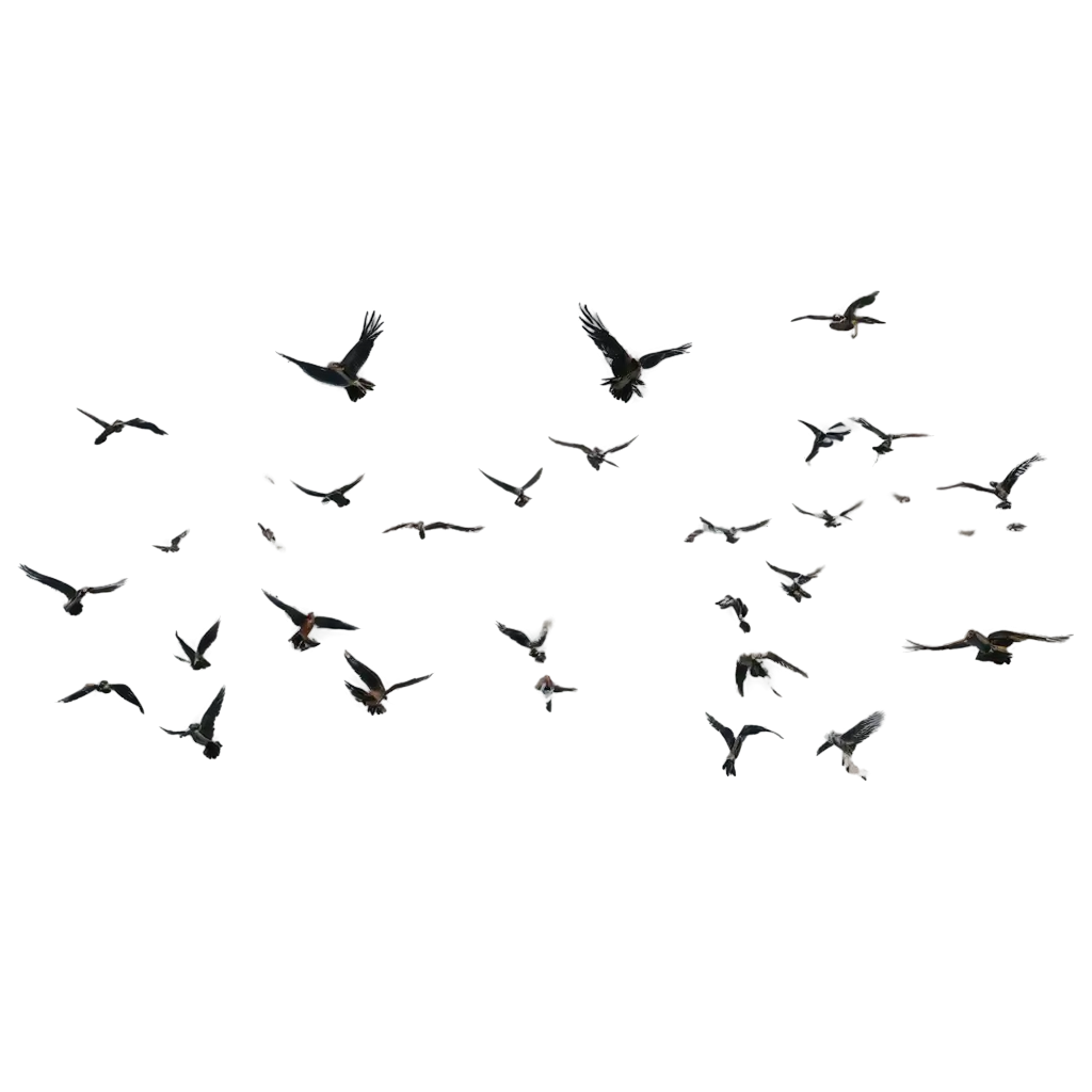 A-Flock-of-Birds-in-the-Sky-Stunning-PNG-for-Creative-Use