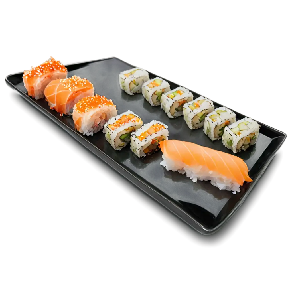 HighQuality-Sushi-Rolls-Set-on-a-Plate-PNG-Image-for-Culinary-Visuals