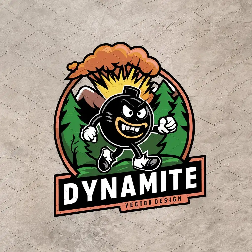 LOGO-Design-for-Dynamite-Angry-Bomb-in-3D-with-Forest-and-Explosive-Backdrop