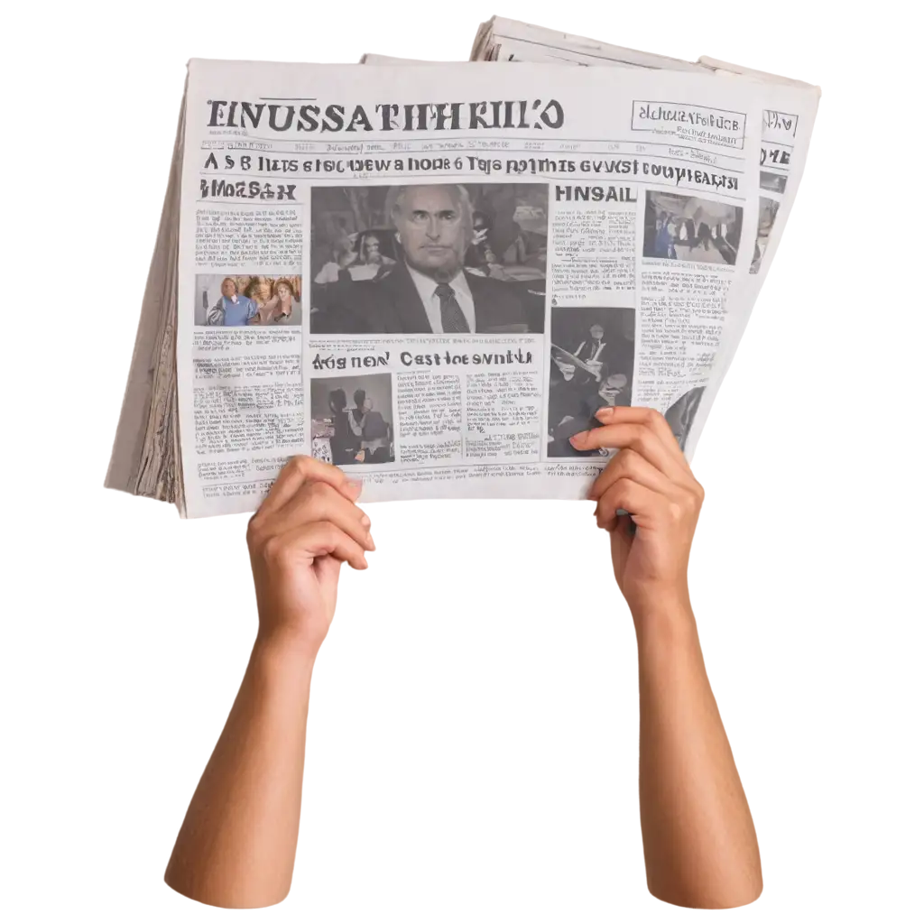 POV-Hands-Holding-a-Newspaper-PNG-Image-HighQuality-and-Versatile-Design-for-Multiple-Uses