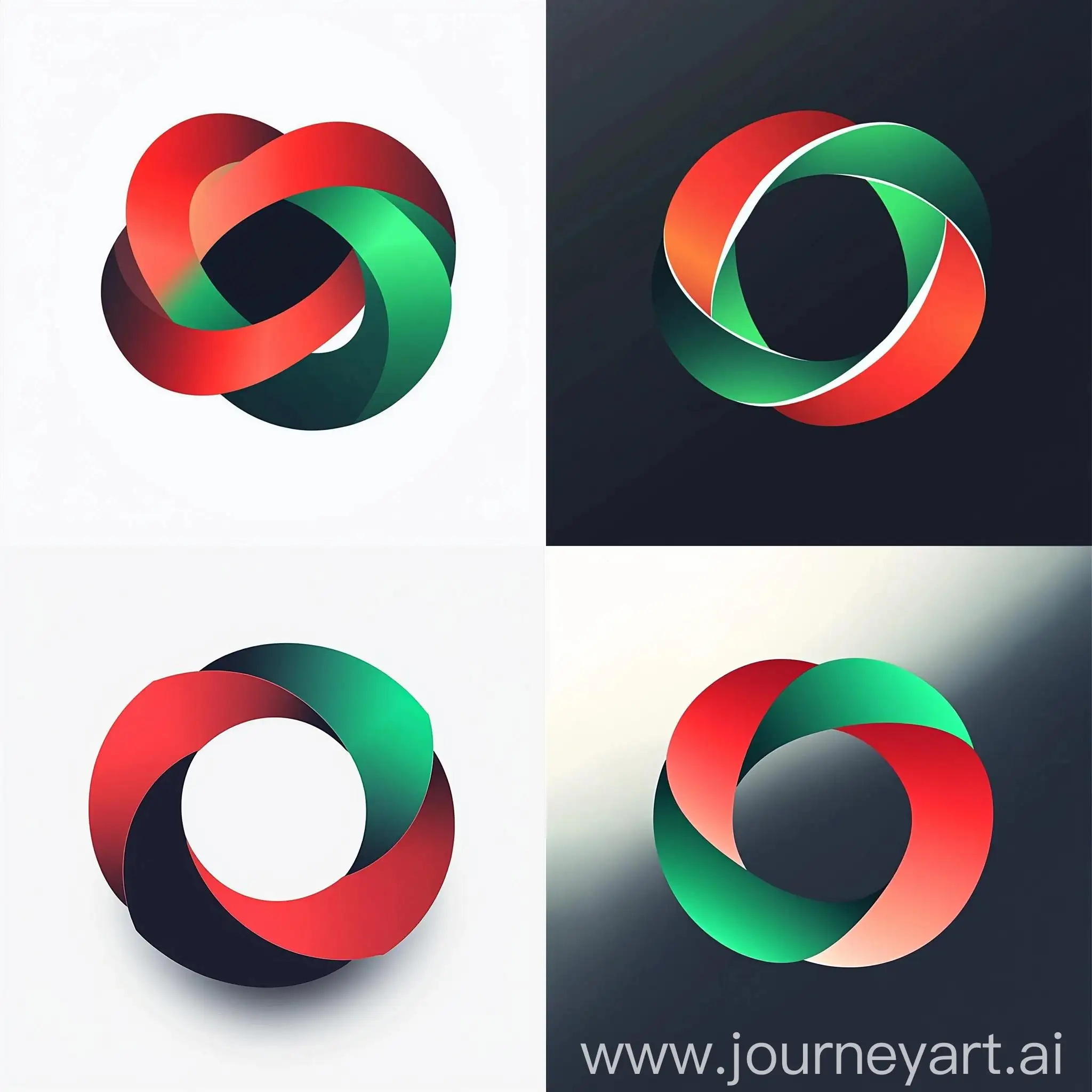 Abstract-Minimalist-Logo-Design-in-Green-and-Red