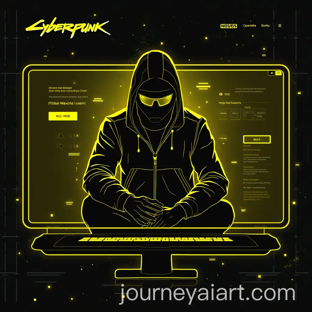 Cyberpunk-2077Themed-Blog-Platform-Layout-in-Yellow-and-Black