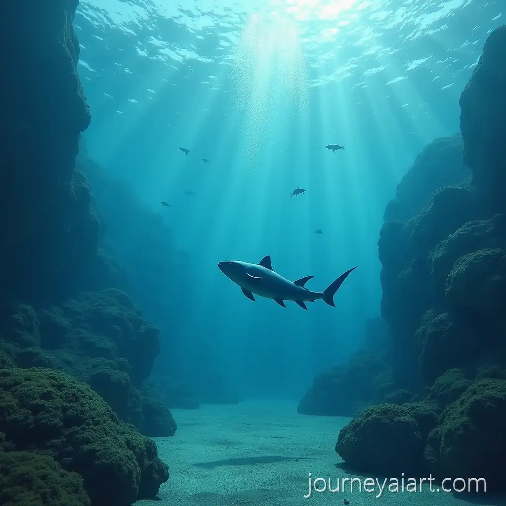 Serene-Underwater-Scene-with-Vibrant-Marine-Life-and-Coral-Reefs