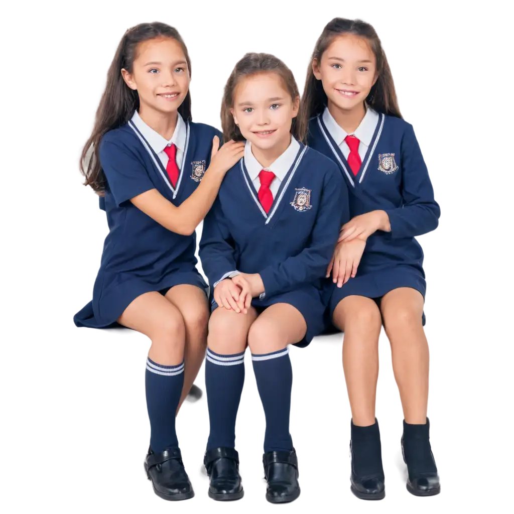 PNG-Image-of-3-Girls-Wearing-School-Uniforms-Sitting-Together-HighQuality-Visuals