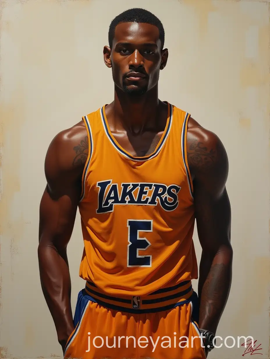 Realistic-Acrylic-Oil-Painting-of-a-Tall-DarkSkAI-Image-Prompt-Expansioninned-Shooting-Guard-with-Buzz-Cut