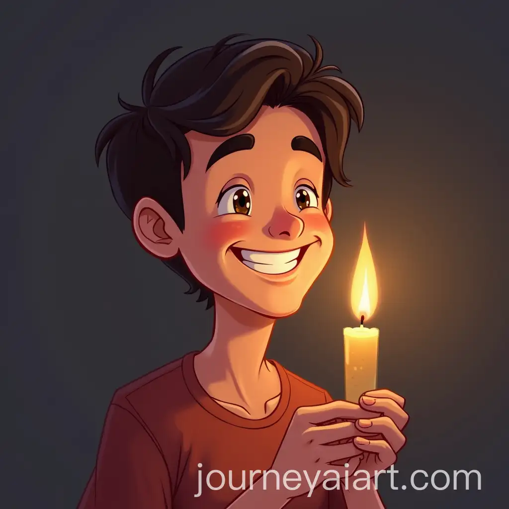 Happy-Person-Holding-a-Candle-in-Cartoon-Style