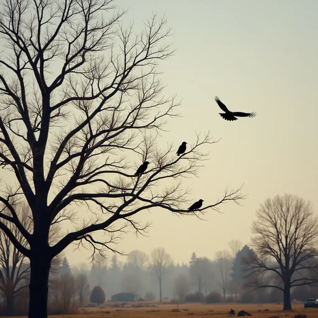 Birds on trees