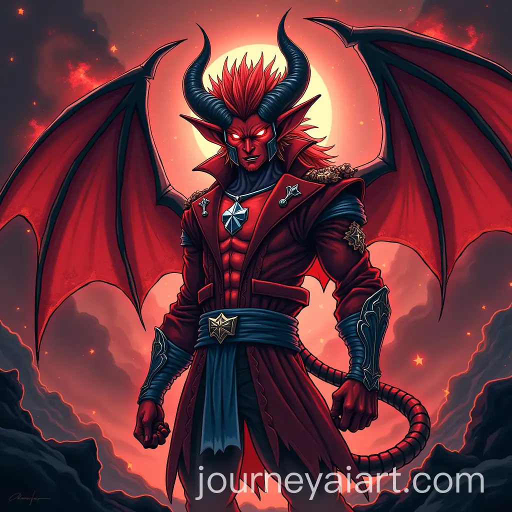 Devil-Duelist-Summoning-Fiery-Dragon-in-YuGiOh-Style