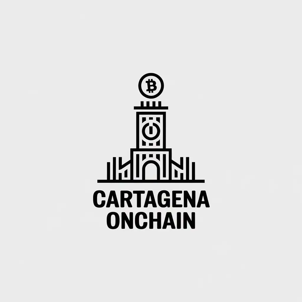 LOGO Design For Cartagena Onchain Tower Clock Cryptocurrencies Theme