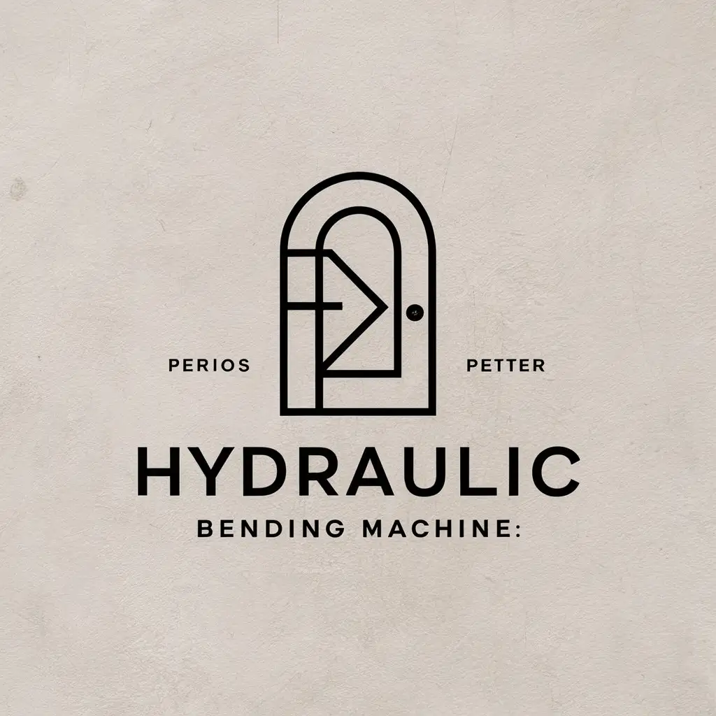 a vector logo design,with the text "hydraulic bending machine", main symbol:door panel,Moderate,be used in Construction industry,clear background