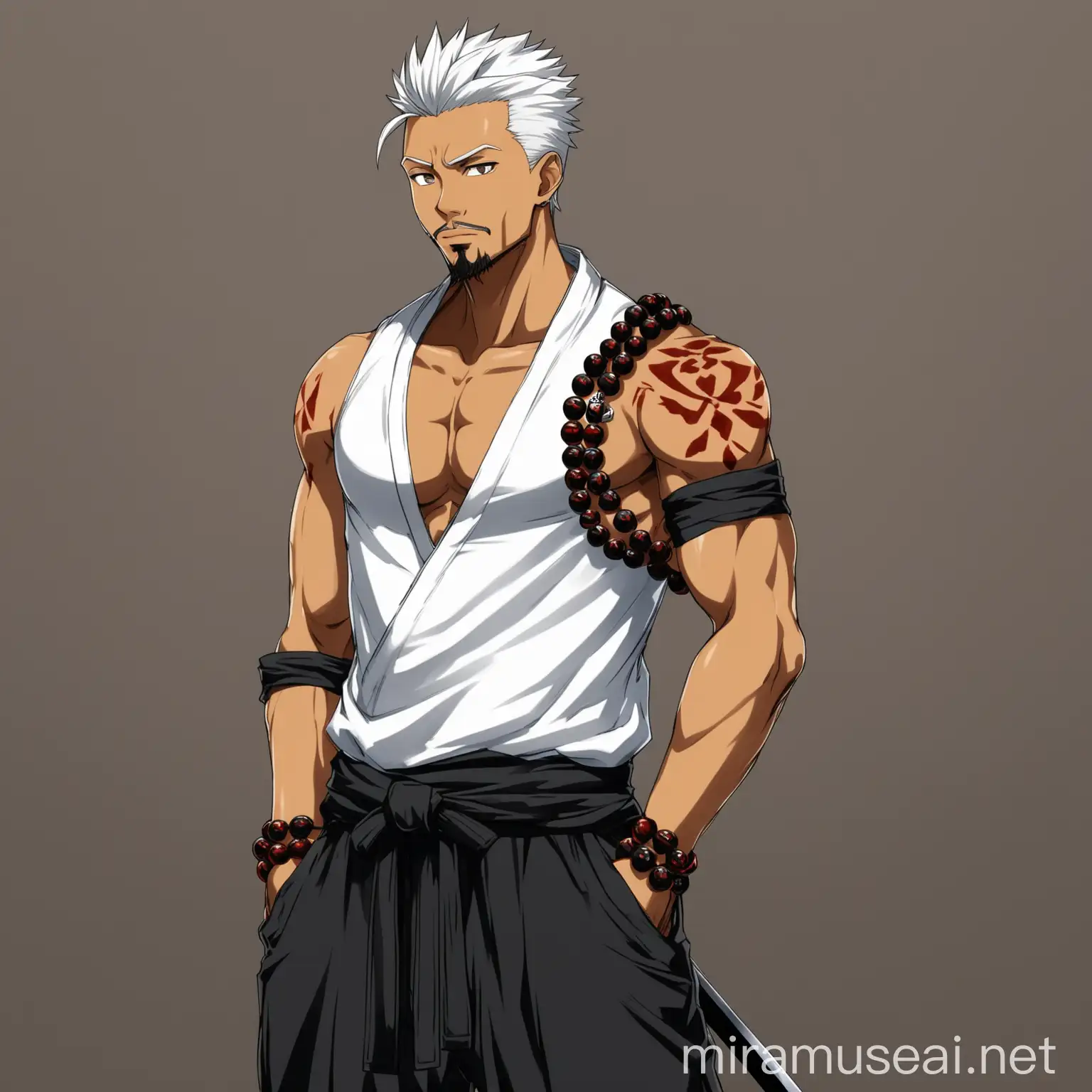 Anime Character with White Hair and Dual Swords