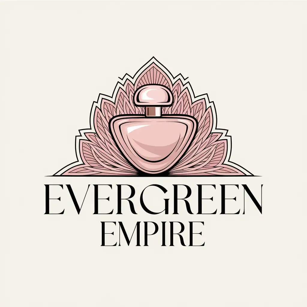 LOGO Design for Evergreen Empire Soft Pastel Pink Perfumery Theme with Clear Background