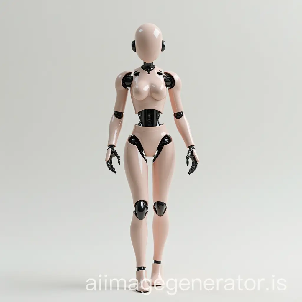 female woman life-like robot silicone fair colour skin doll walks mechanical