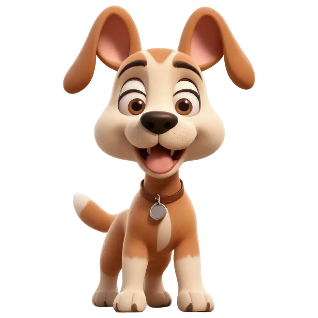 Cheerful-3D-Cartoon-Dog-PNG-Playful-Brown-Dog-with-Floppy-Ears-and-Wagging-Tail