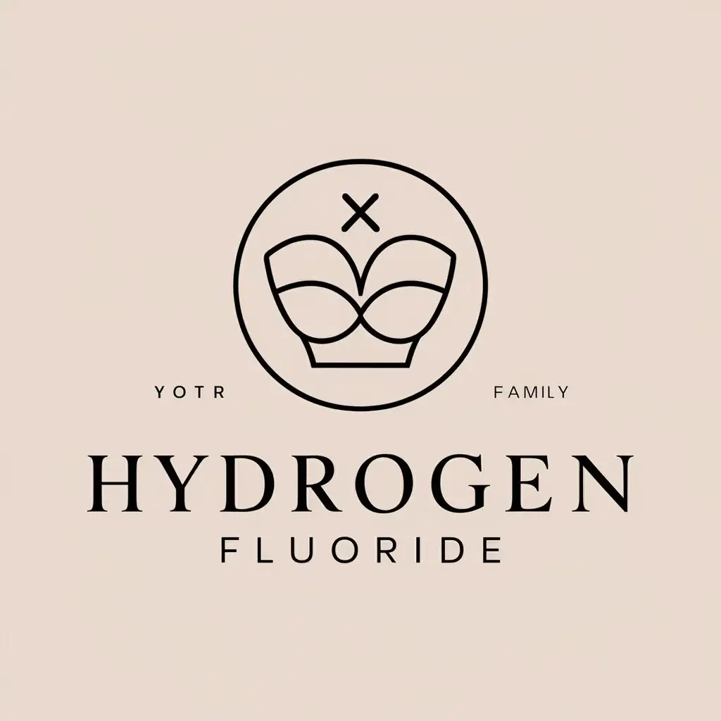 a vector logo design,with the text "hydrogen fluoride", main symbol:Luxury, simple, young, lingerie shop,Moderate,be used in Home Family industry,clear background