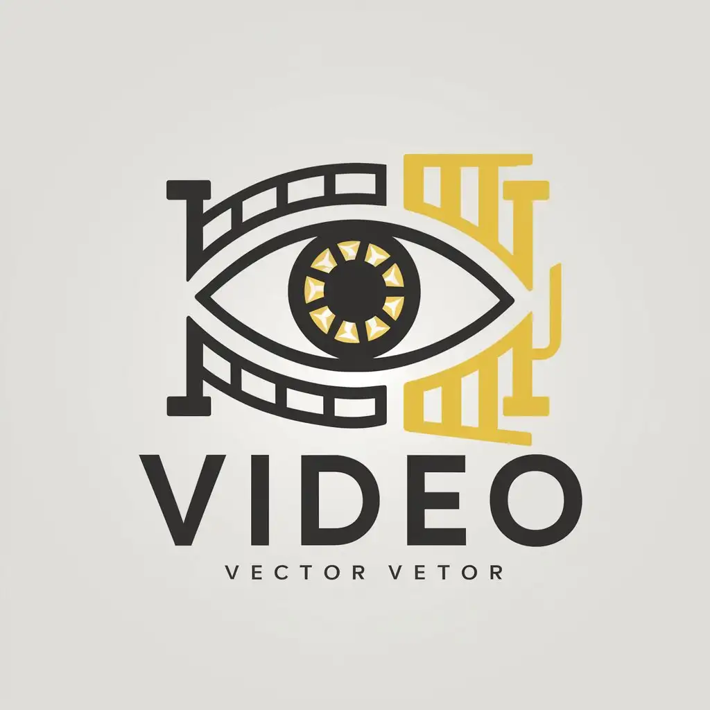 LOGO Design for Video Modern Eye Movie Frame with Yellow Color Scheme