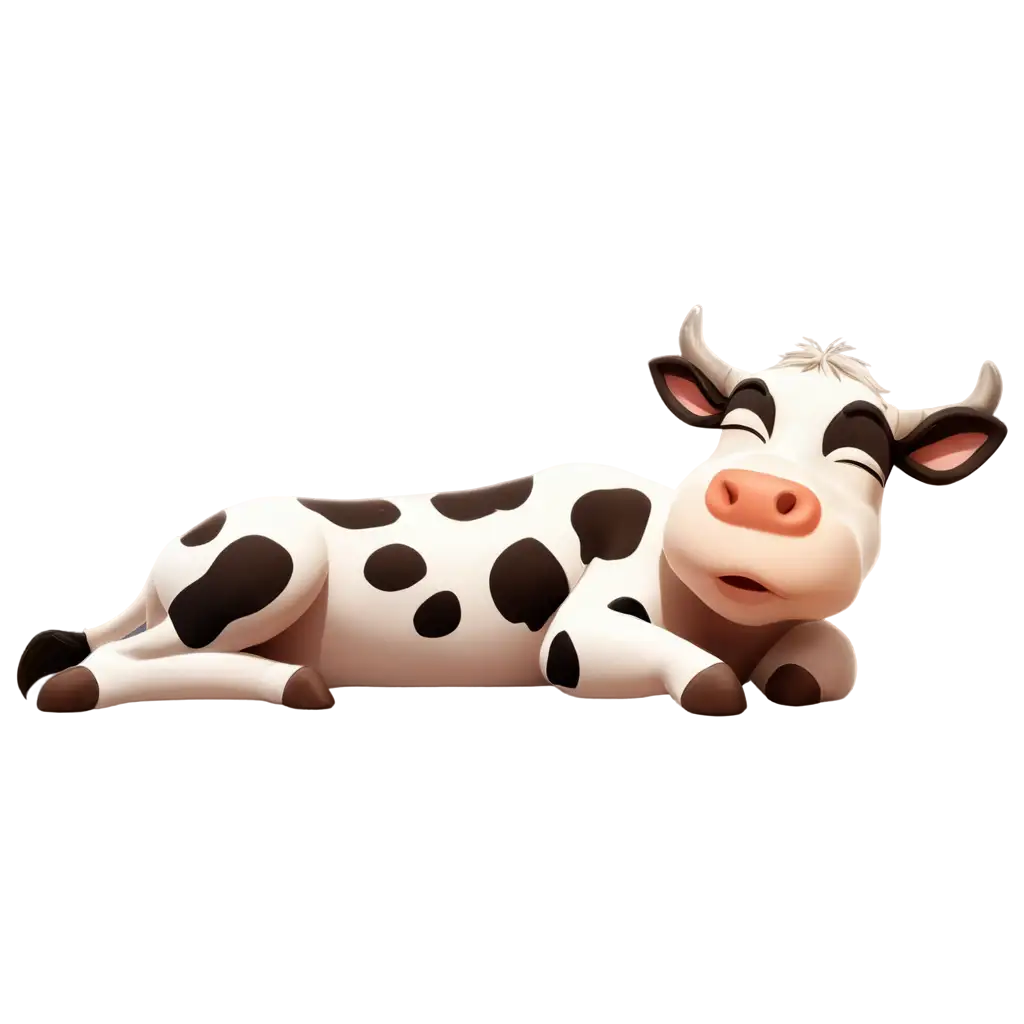 Male-Cow-Cartoon-Character-Sleeping-After-Eating-PNG-Image-Perfect-for-Fun-and-Relaxing-Designs