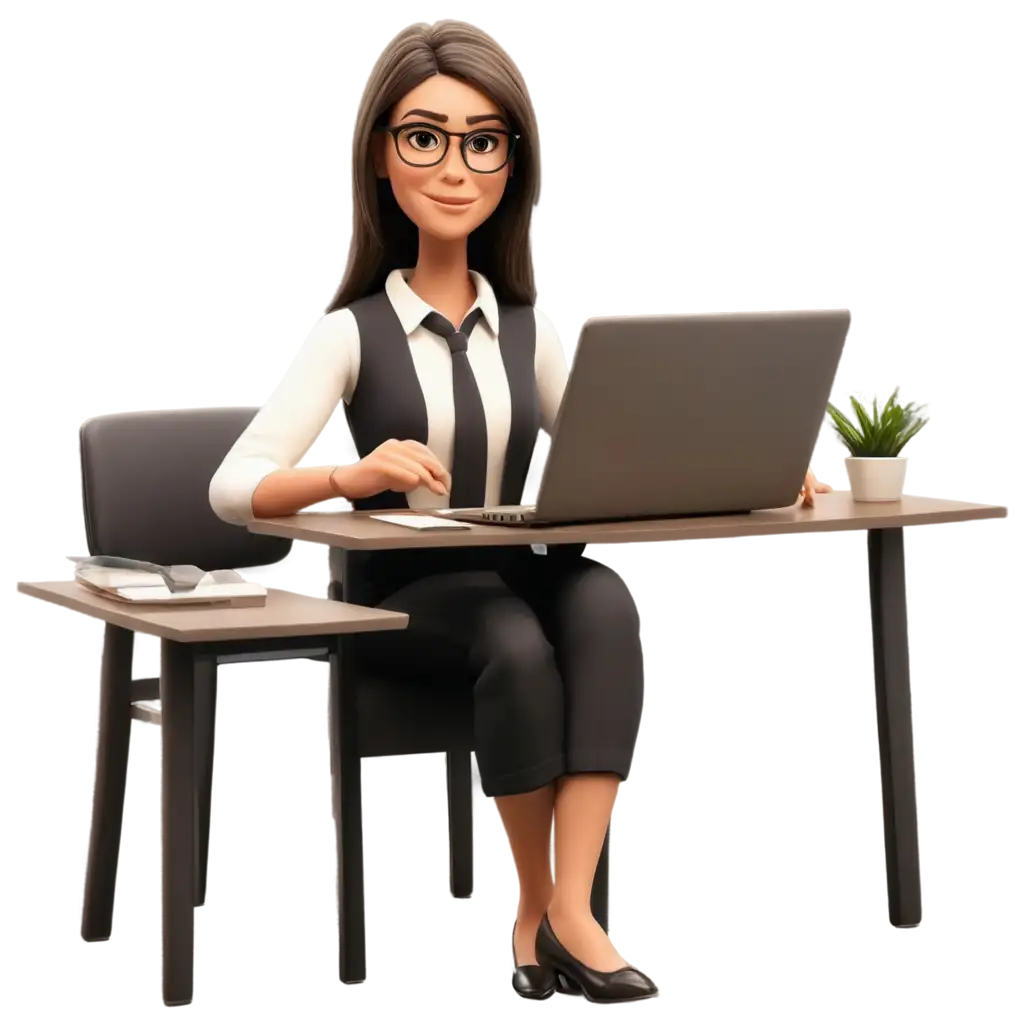 Professional-Administrator-with-Straight-Hair-and-Glasses-Animated-PNG-Image