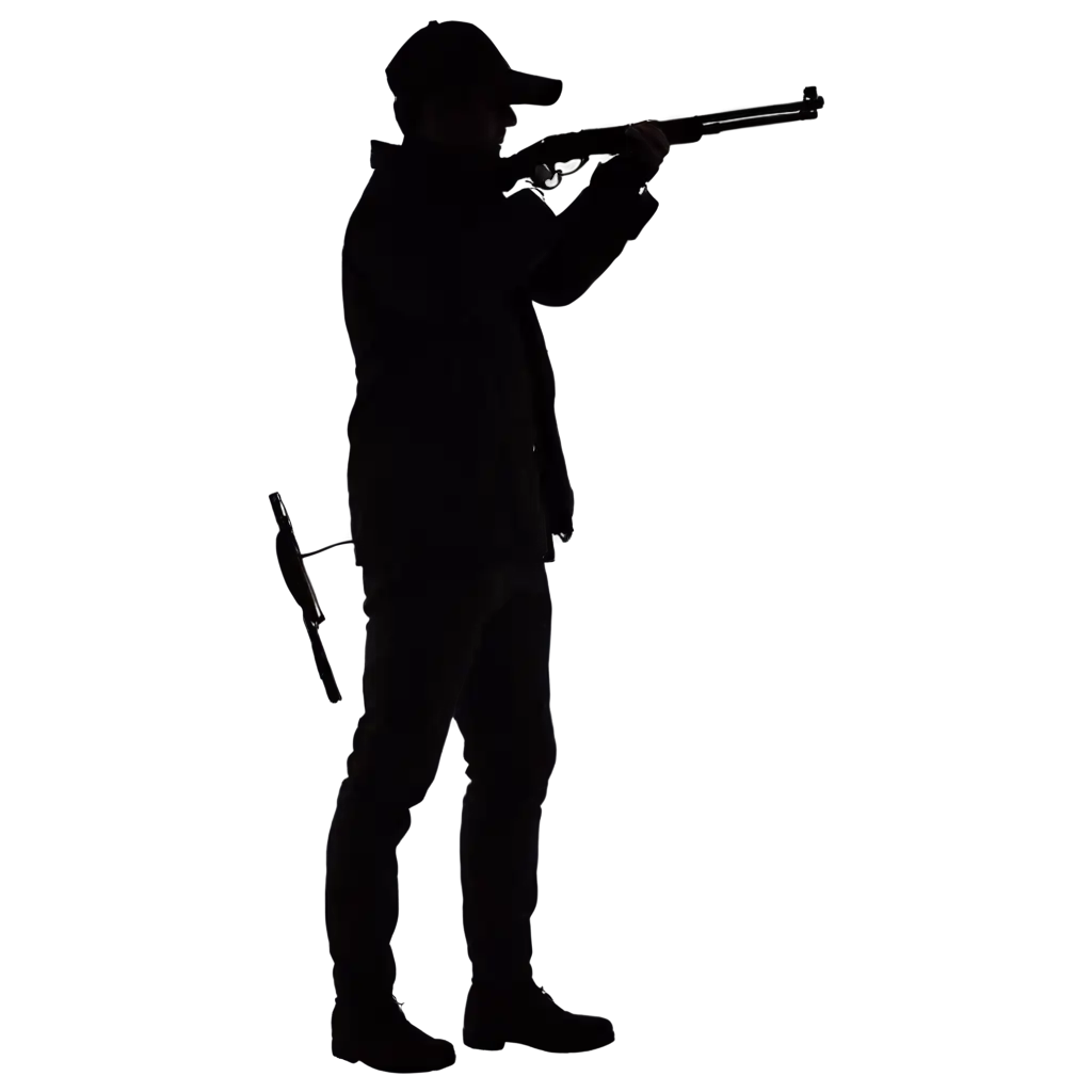 HighQuality-PNG-Image-of-a-Silhouette-Hunter-Shooting-Upwards