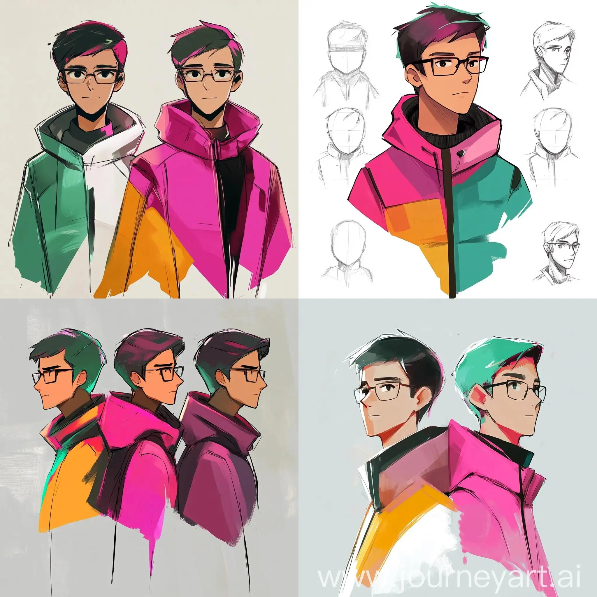 Character-with-Adjusted-Hair-Color-and-Palette-in-Stylish-Design