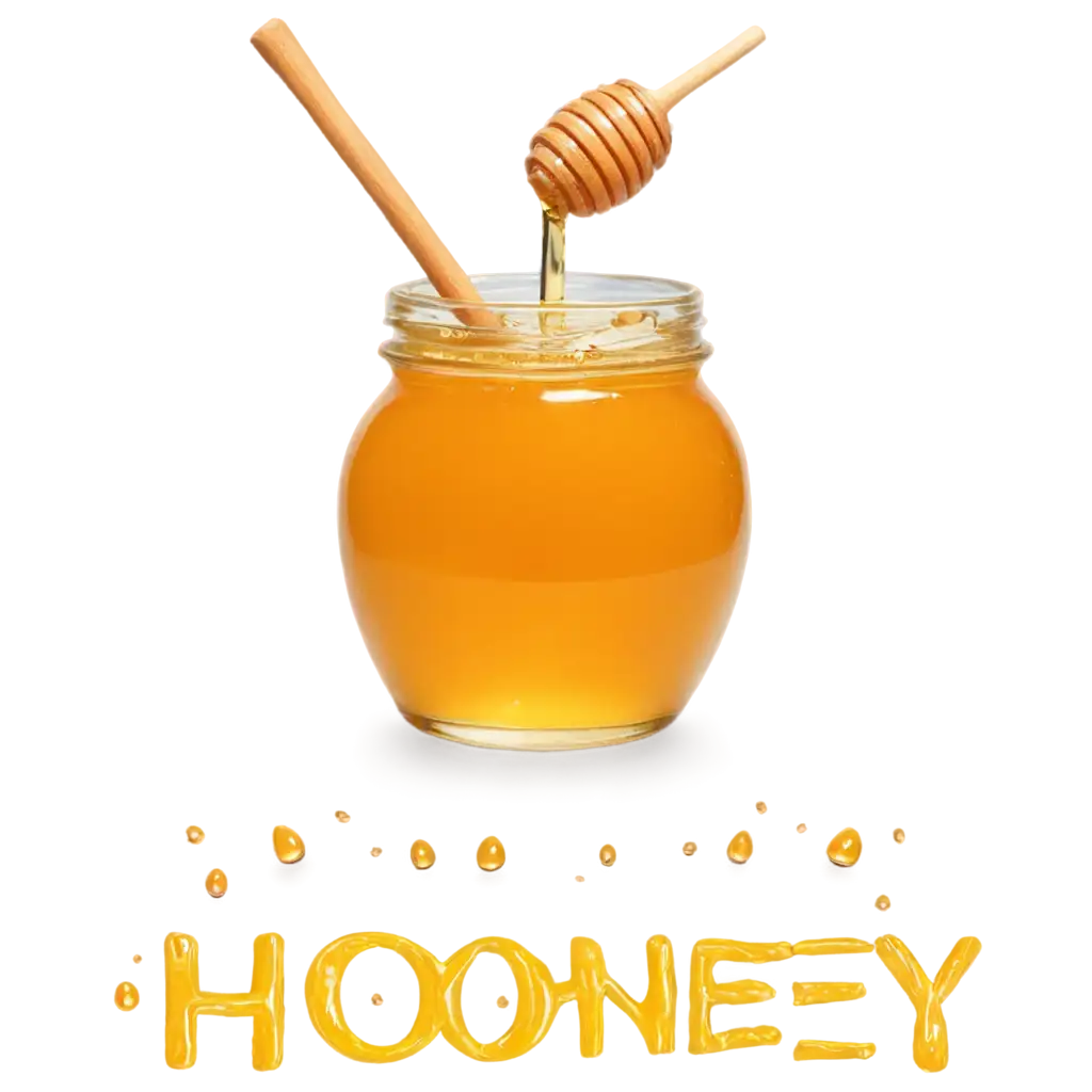 HighQuality-PNG-Image-of-a-Jar-of-Honey-with-Droplets-and-Elements