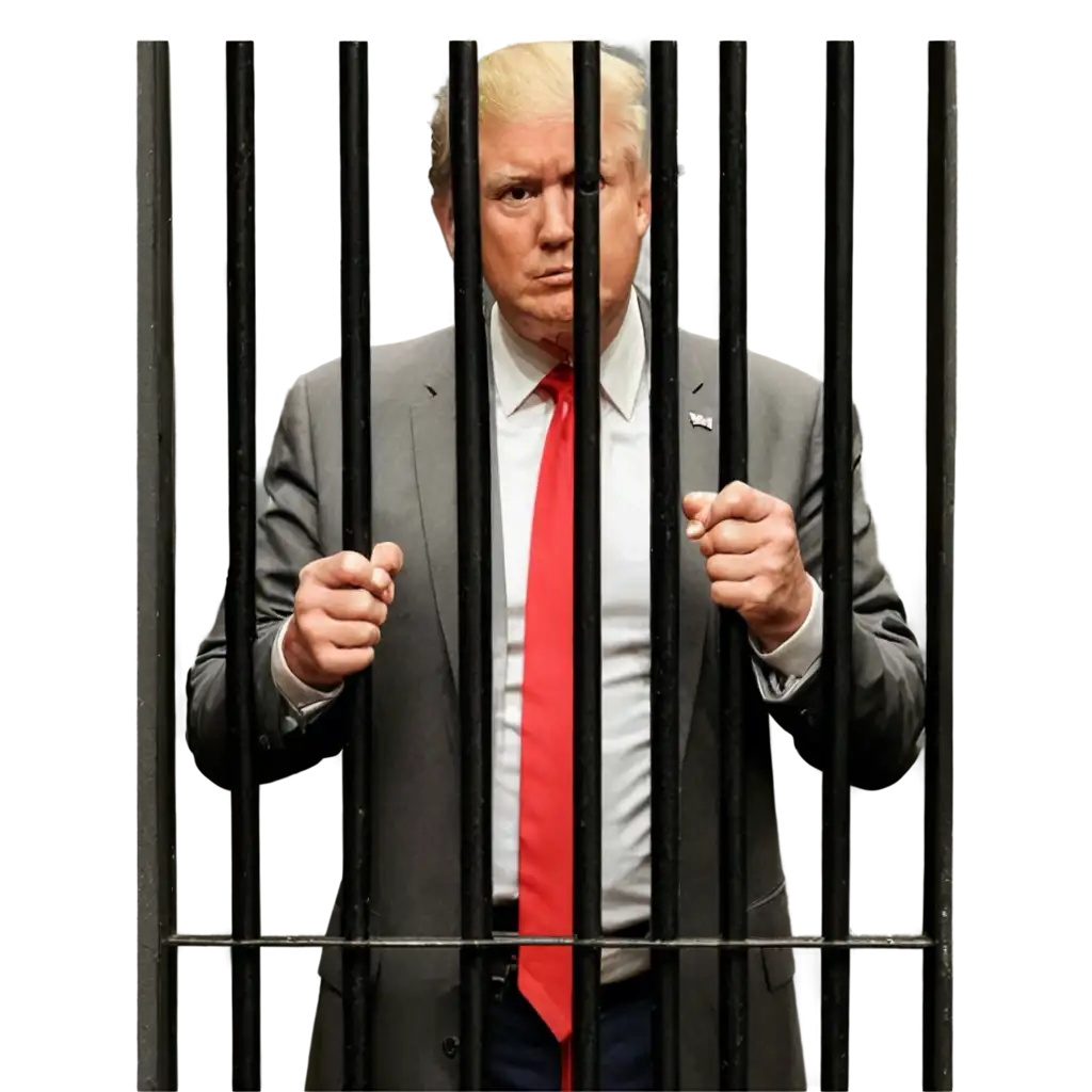 Trump behind prison bars