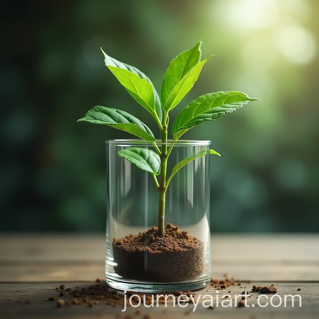 Glass-Container-with-Growing-Plant-in-Focus