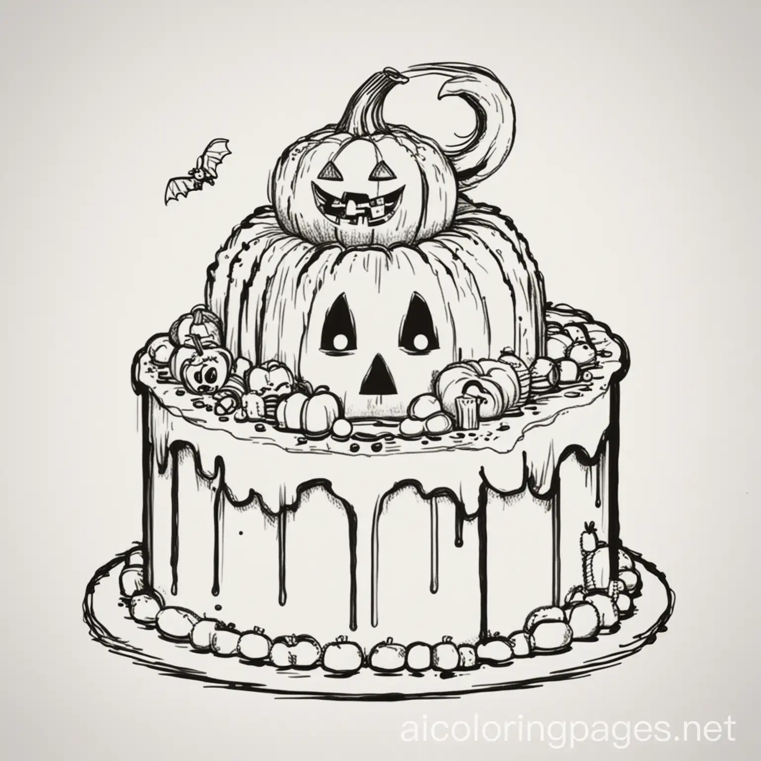 Simple-Halloween-Cake-Coloring-Page