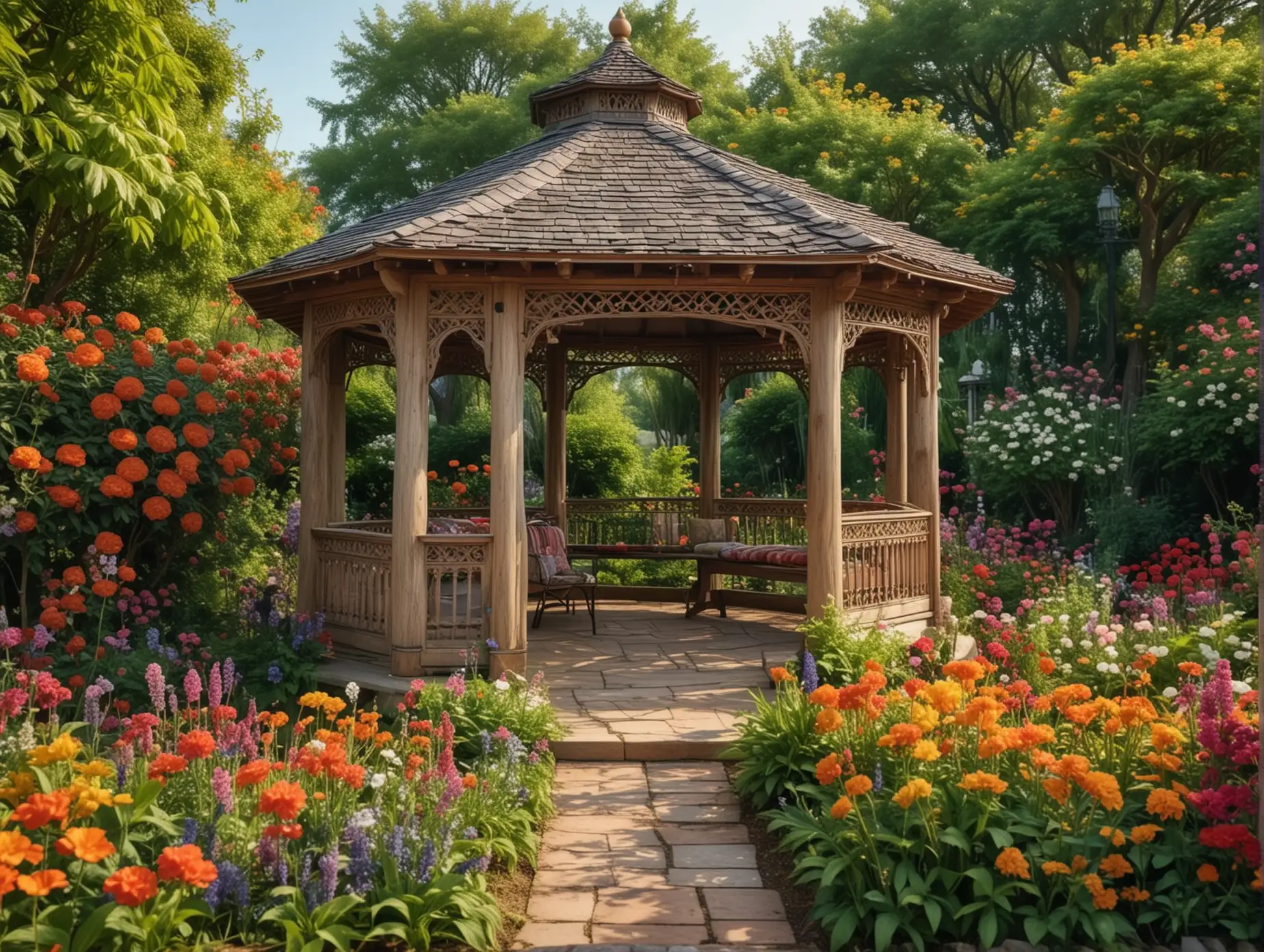 Vibrant-Garden-Gazebo-Surrounded-by-Flowers