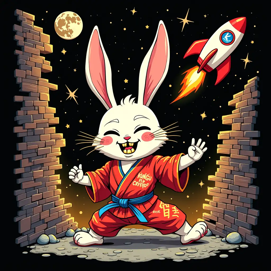 Vegan-Anthropomorphic-Kung-Fu-Rabbit-Breaking-Bitcoin-Wall-for-Crypto-Journey