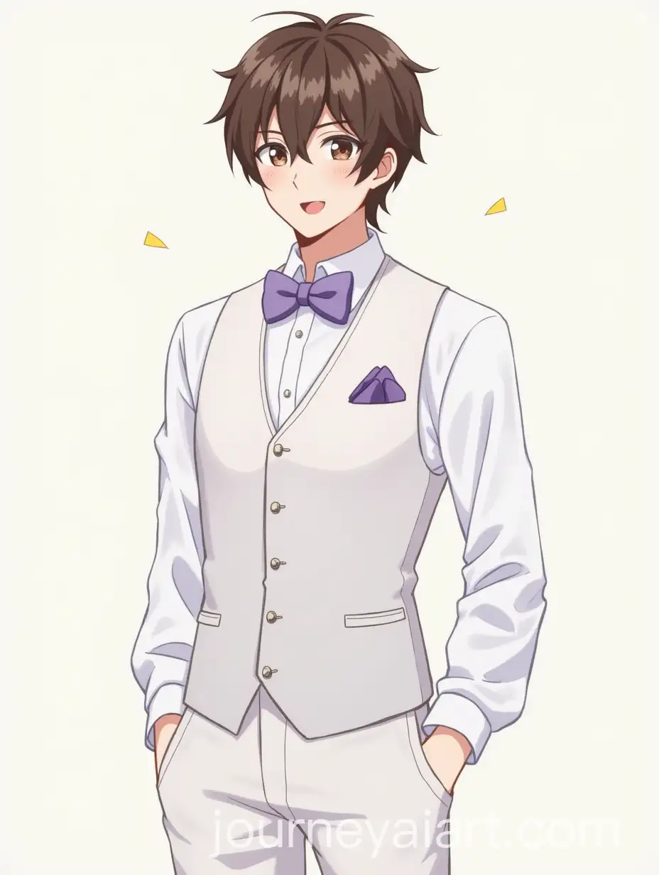 Man-in-White-Shirt-Light-Purple-Bowtie-and-Vest-with-Photorealistic-Details
