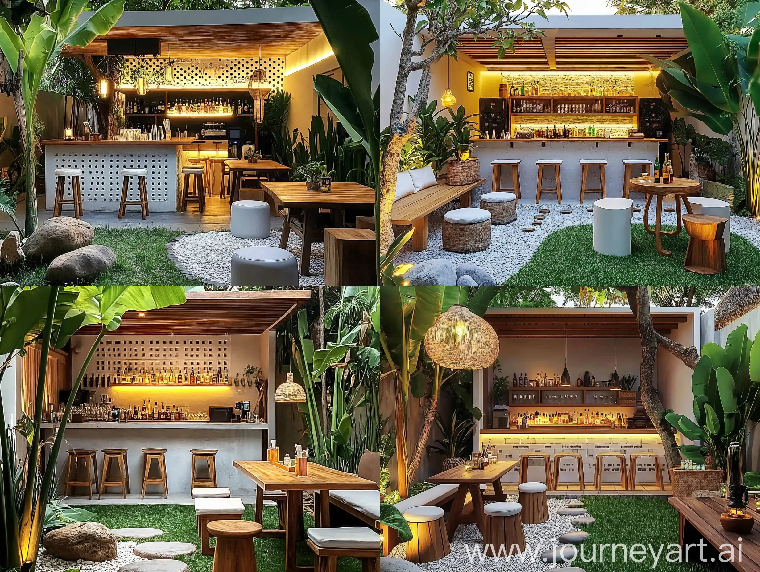 Evening-Bar-Counter-with-Warm-Lighting-and-Garden-Atmosphere