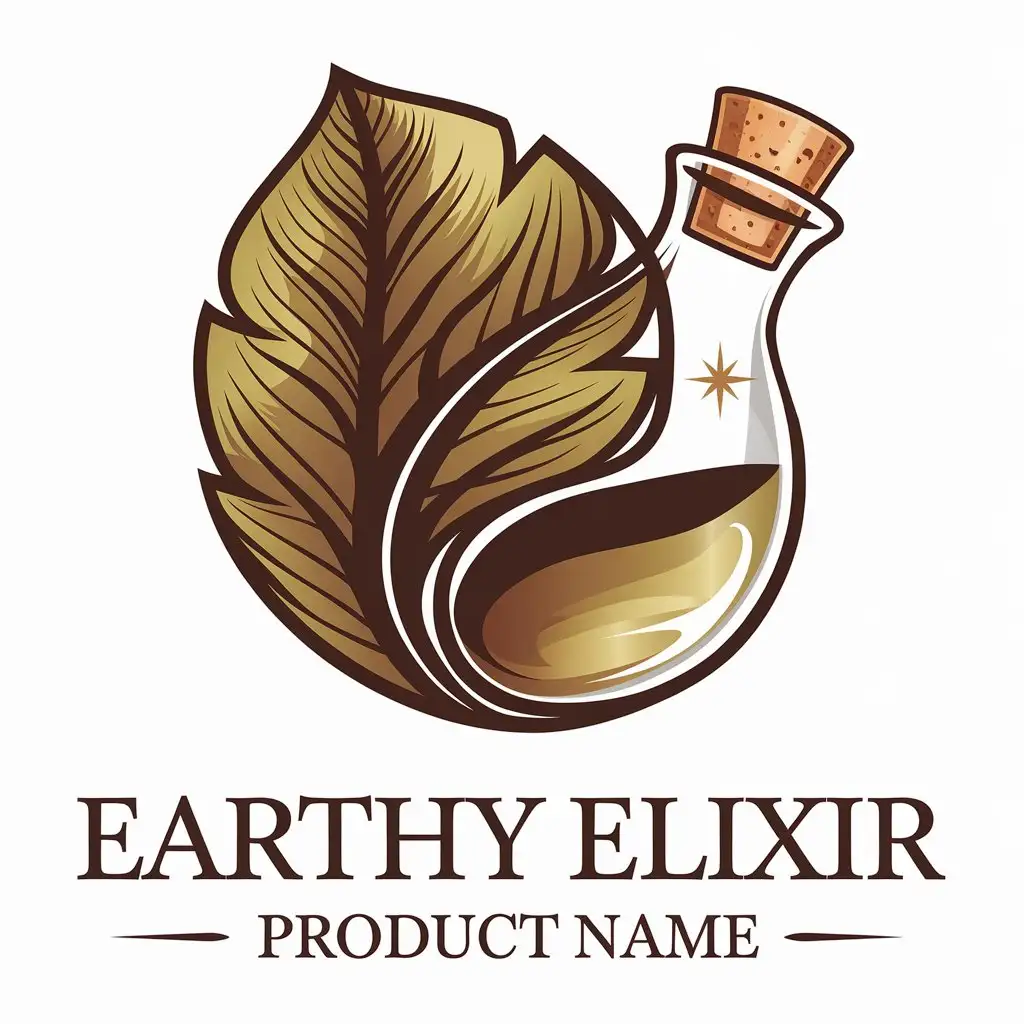 Organic Earthy Elixir Logo Design with Space for Product Name