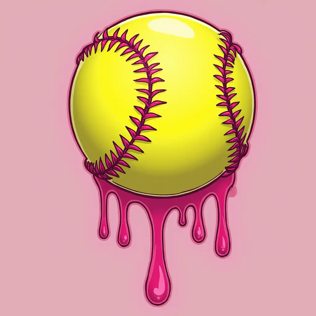 AI-Art-Prompt-ExpansionBreast-Cancer-Awareness-Softball-Design-with-Dripping-Pink-and-Yellow-Colors