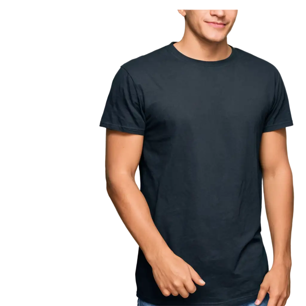 Dynamic-Black-TShirt-Mockup-PNG-CloseUp-Torso-View-for-HighDetail-Apparel-Presentation