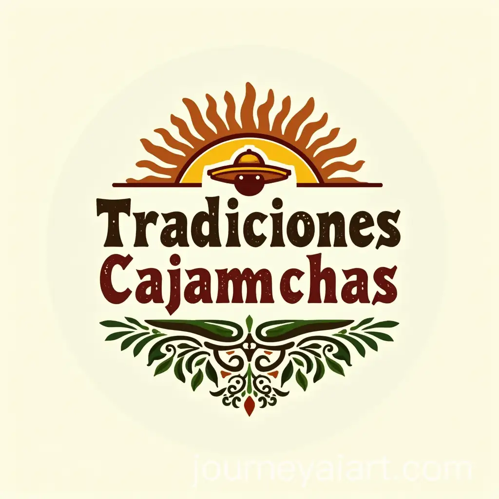 Vectorized-Logo-for-Tradiciones-Cajachas-Restaurant-Featuring-Andean-Sun-and-Cultural-Motifs