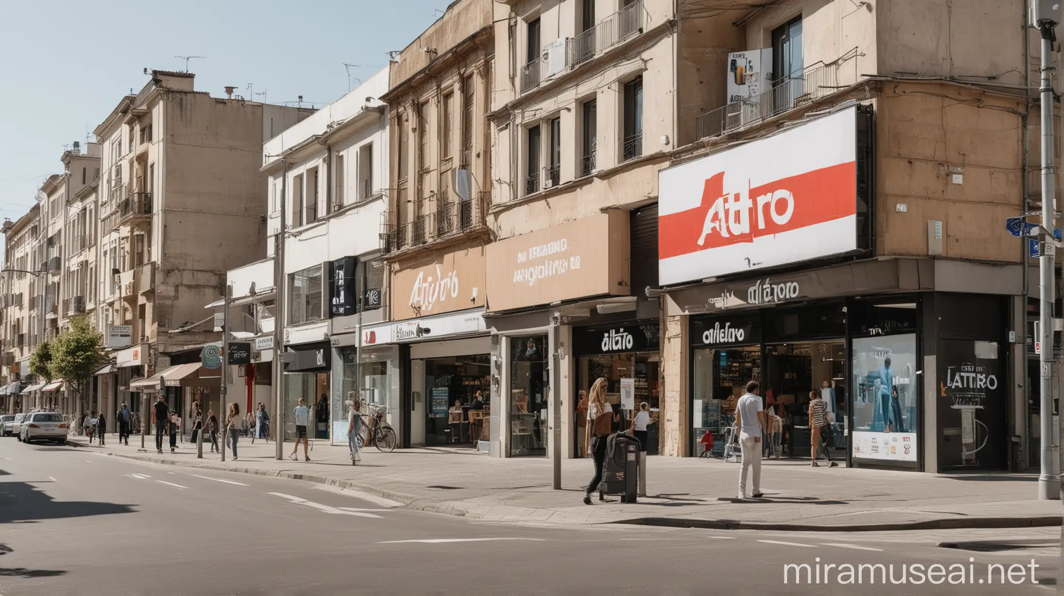 Urban Scene with ATTIRO Store Billboard