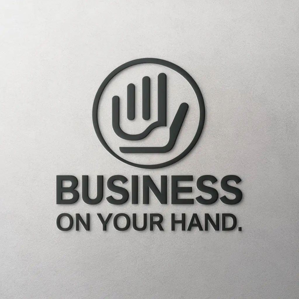 LOGO Design for Business on Your Hand Green Accents and Clean White Background with Tech Button Theme