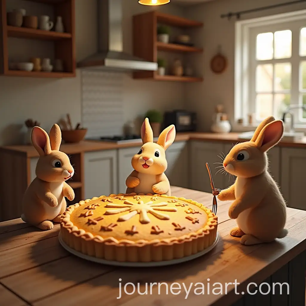 Rabbit-Family-Preparing-Huge-Pie-in-Cozy-Kitchen-for-New-Year-Celebration