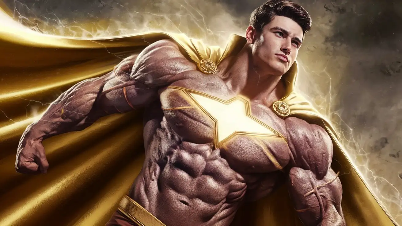 Muscular-Superhero-in-Luminous-Golden-Power-Ready-for-Action